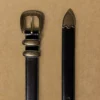 Western Solid Brass Leather Belt